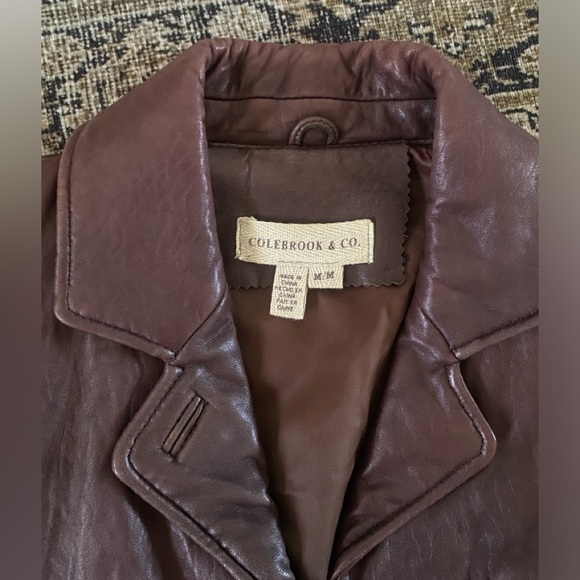 Colebrook & Co butter soft chocolate cropped leather jacket M - Picture 4 of 4